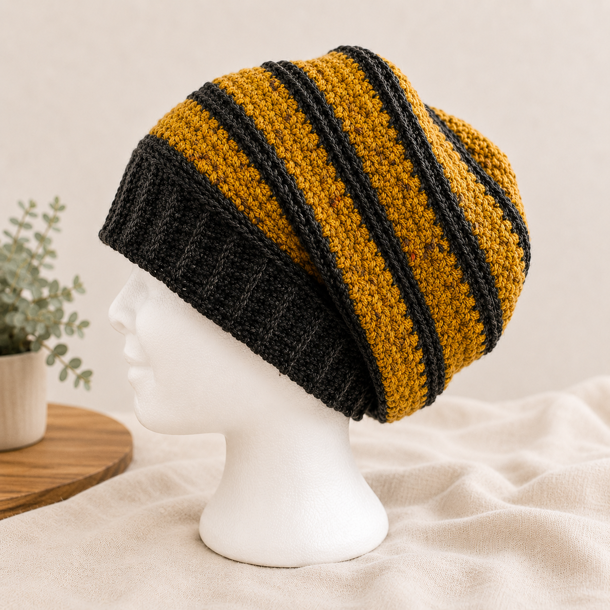Ridgeline Slouch Hat | Textured Slouchy Beanie | Handmade - Customizable