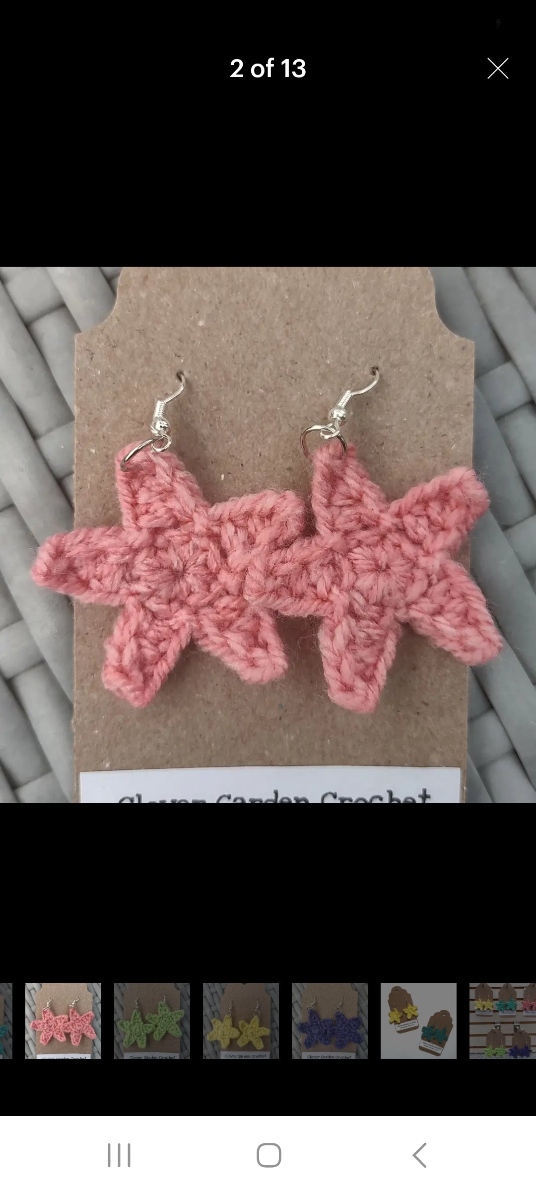 Crochet Star or Starfish Drop Earrings