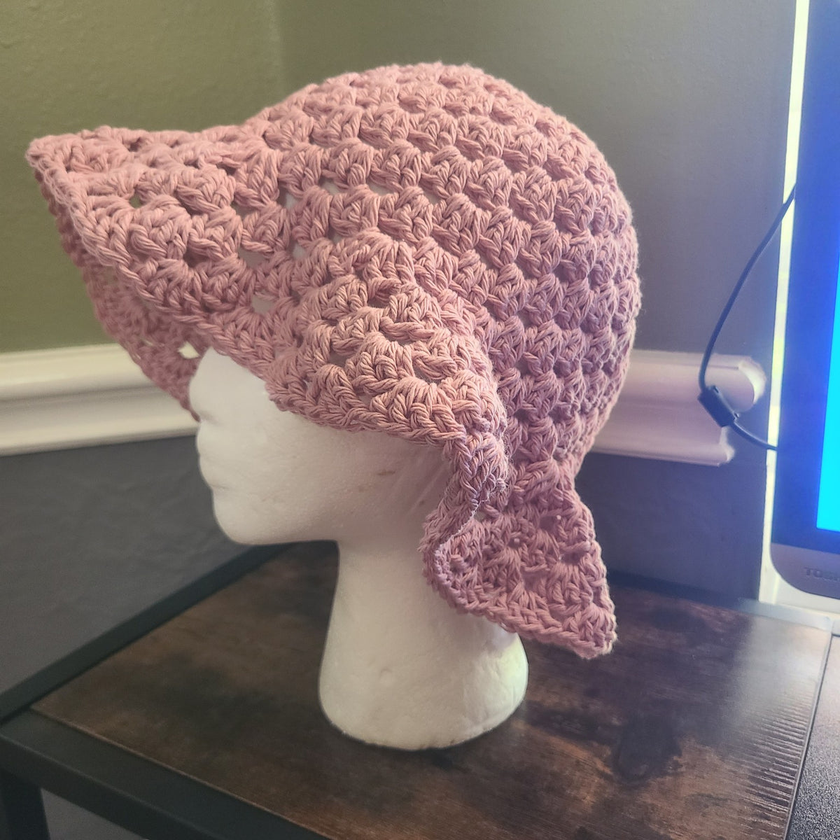 Handmade Crochet Granny Sun Hat | Cotton or Acrylic - Customizable