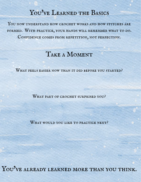 Text on a light blue background with snowflake patterns