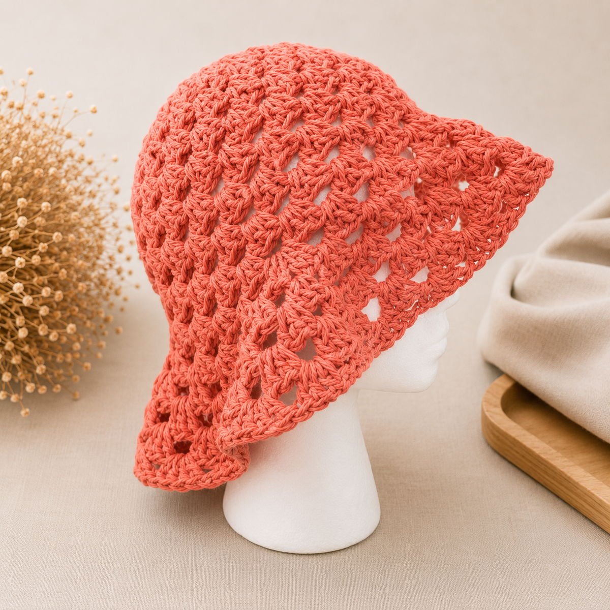 Handmade Crochet Granny Sun Hat | Cotton or Acrylic - Customizable