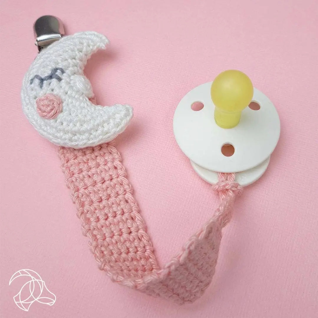 Decorative Nursery Accessory Pink Pacifier Moon Clip