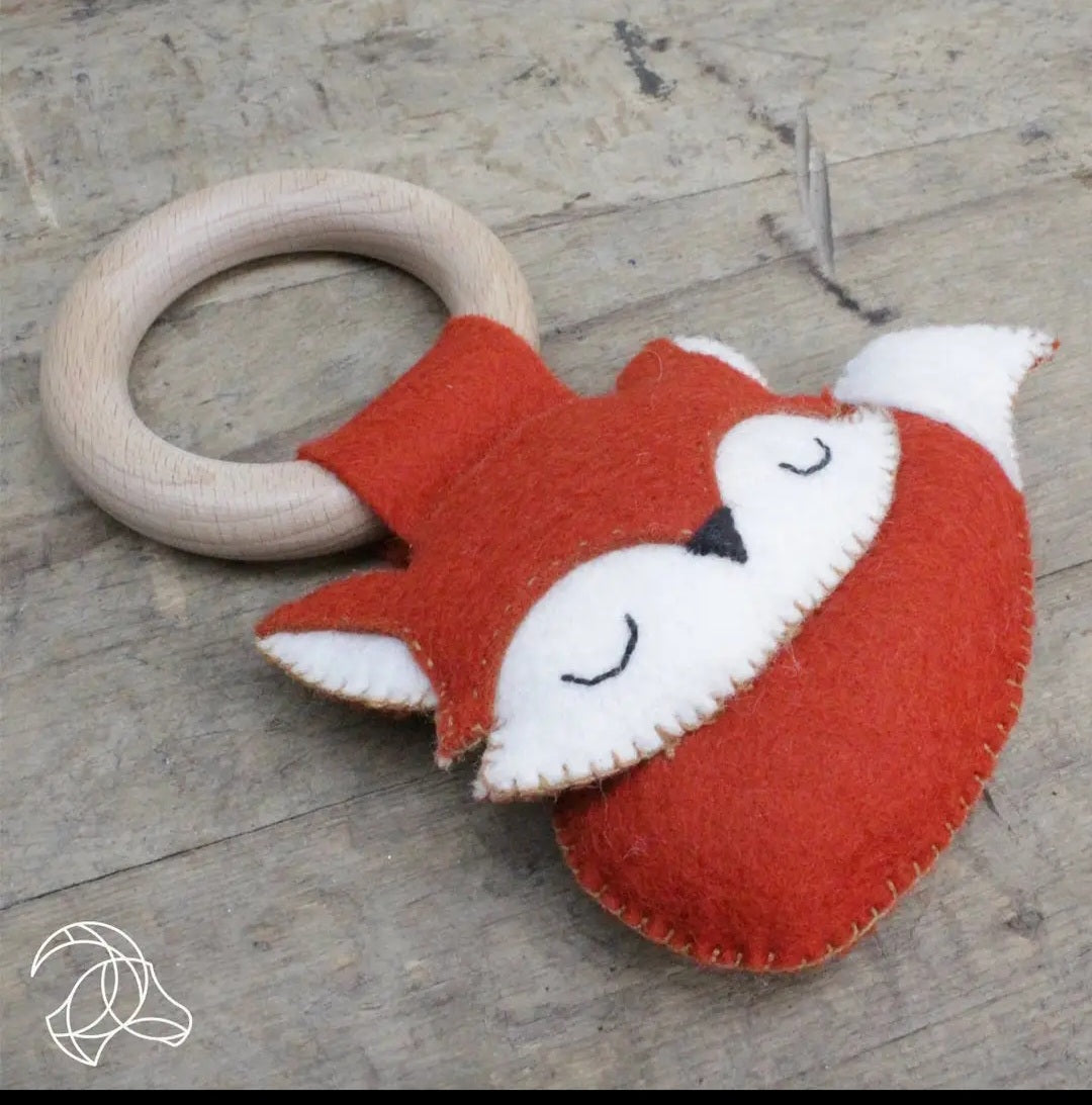 Beginner Sewing Felt Fox Baby Rattle 