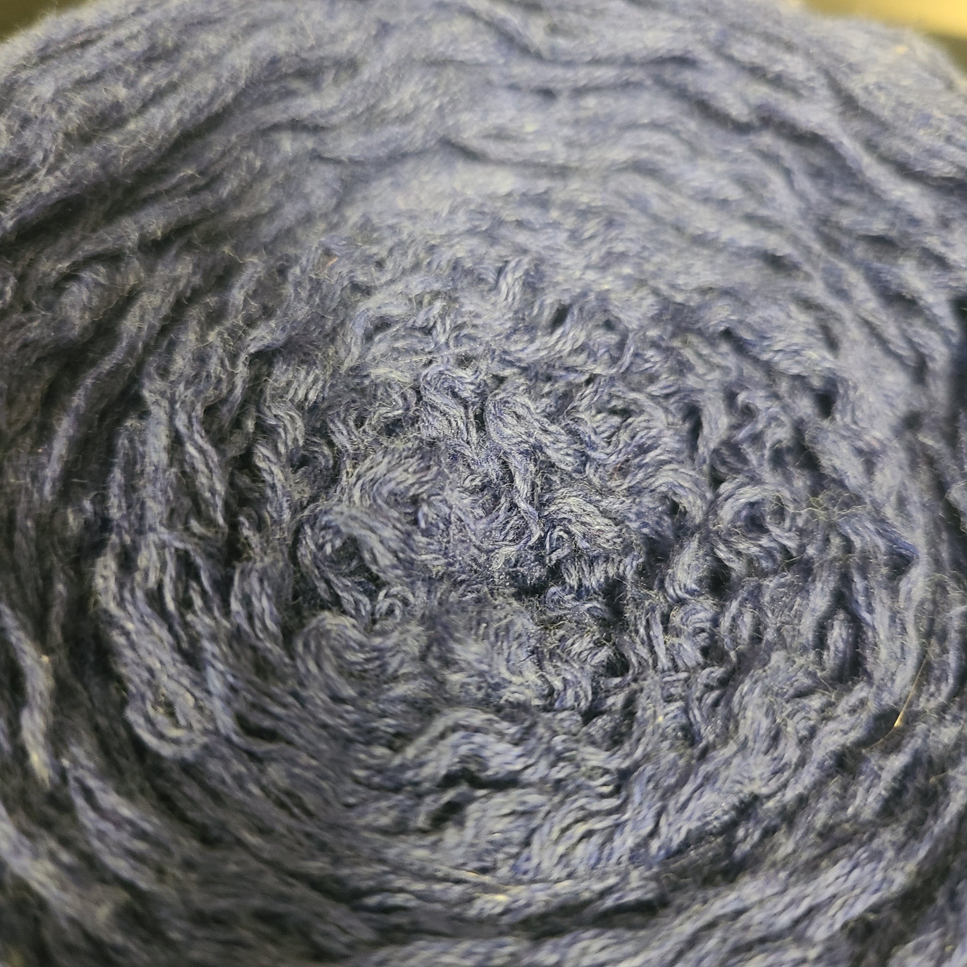 Close-up of a ball of gray yarn