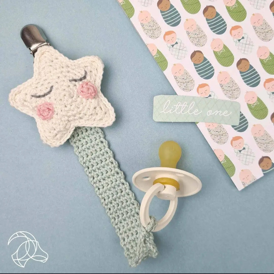 Decorative Nursery Accessory Blue Pacifier Star Clip