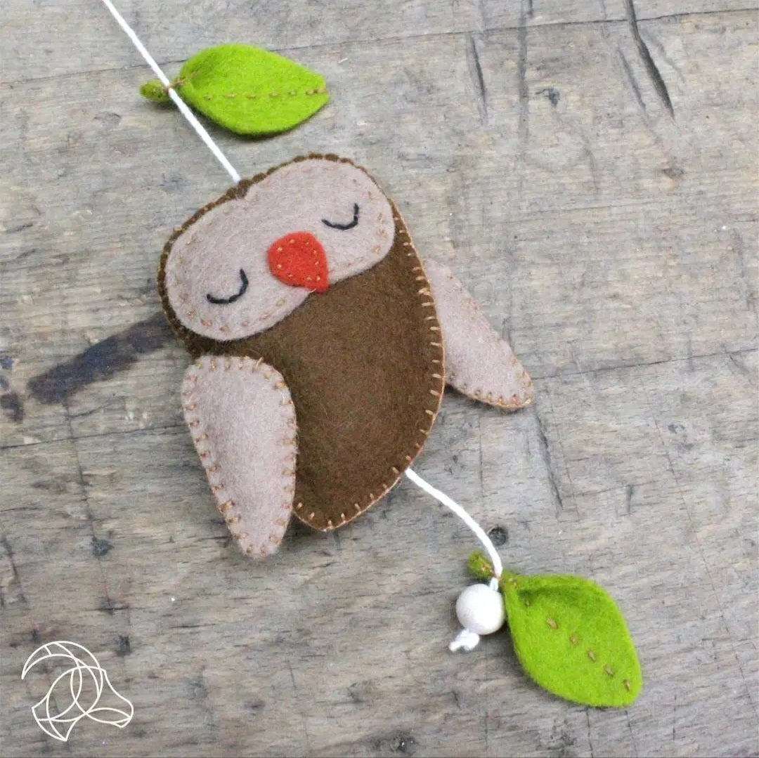 Owl DIY Nursery Decor Felt Kit Mobile Intermediate Sewing