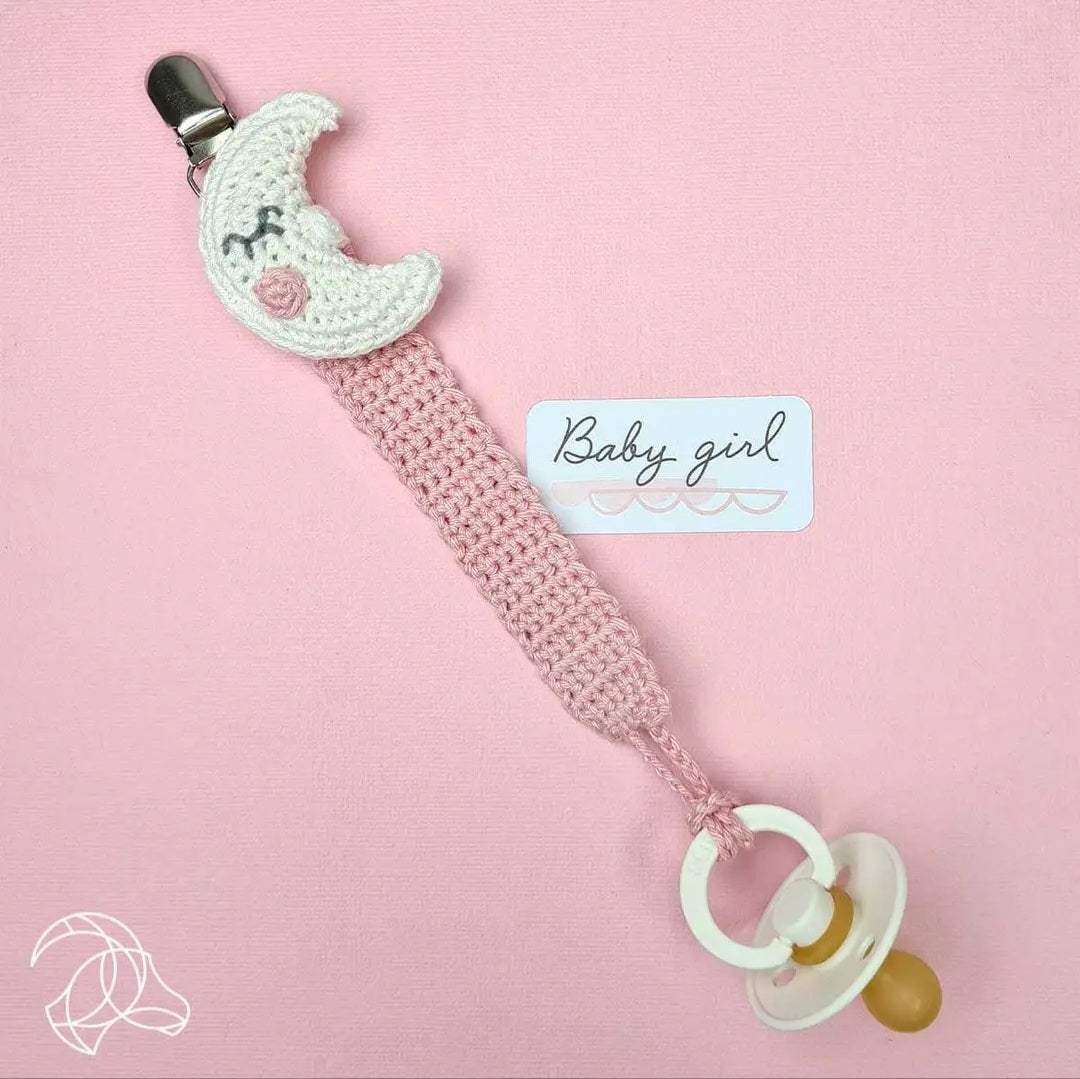Decorative Nursery Accessory Pink Pacifier Moon Clip