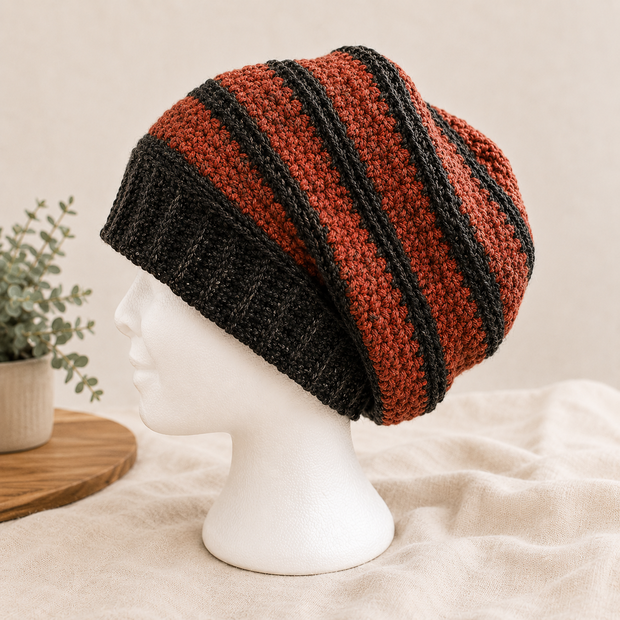 Ridgeline Slouch Hat Maker Bag | Textured Crochet Slouch Beanie DIY Kit | Customizable