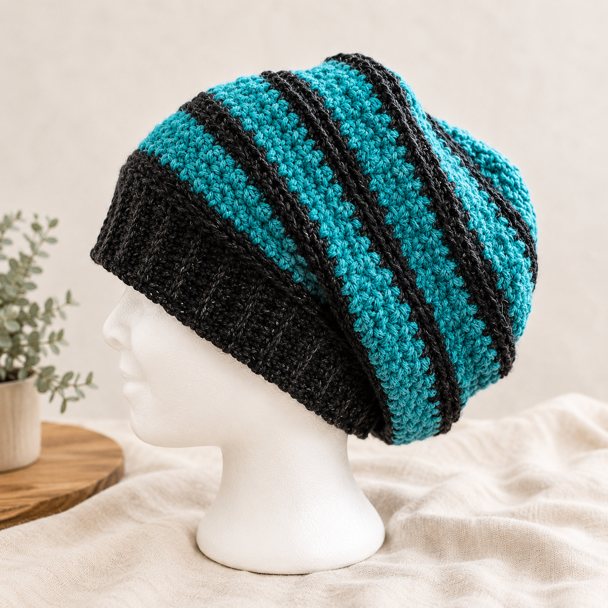 Ridgeline Slouch Hat Maker Bag | Textured Crochet Slouch Beanie DIY Kit | Customizable