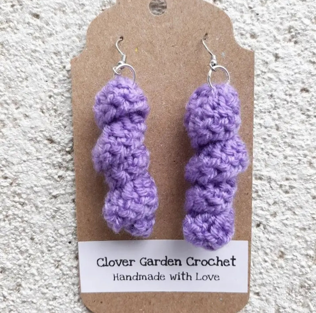Crochet Dangle Twist Drop Earrings