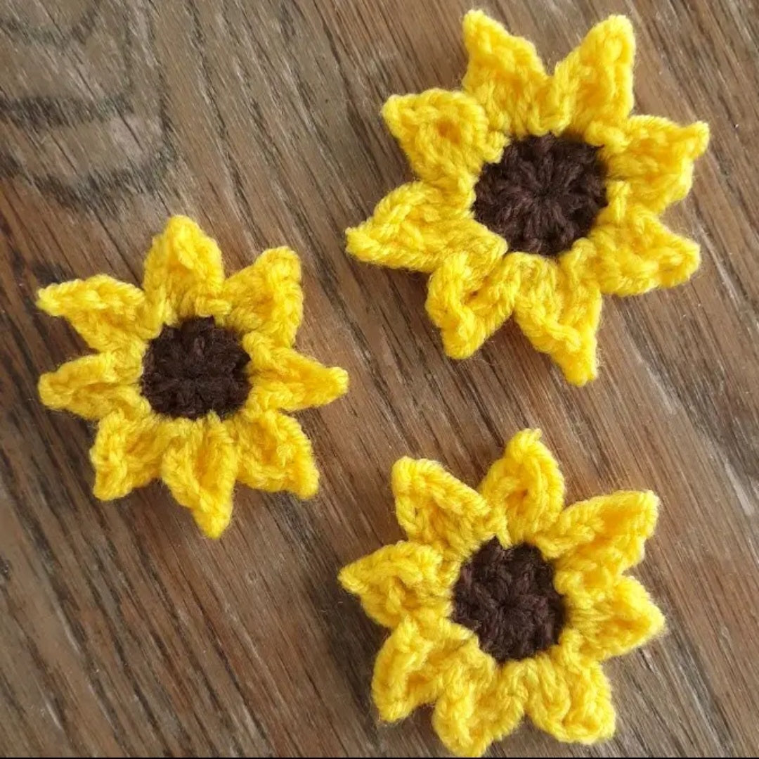Sunflower Crochet Drop Earrings