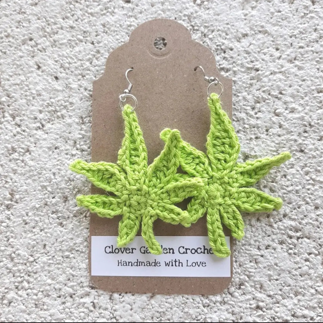 Crochet Leaf Earrings
