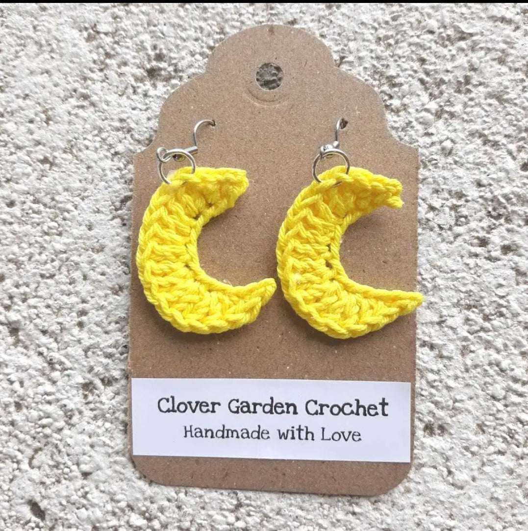 Crochet Moon Drop Earrings