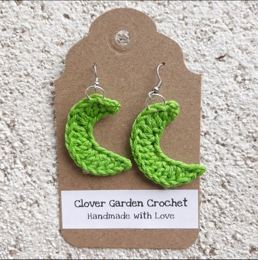 Crochet Moon Drop Earrings