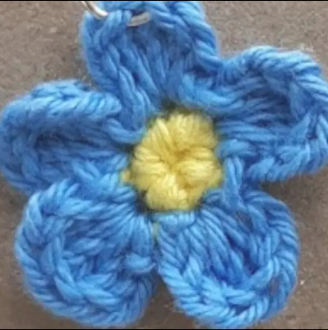 Crochet Flower Drop Earrings
