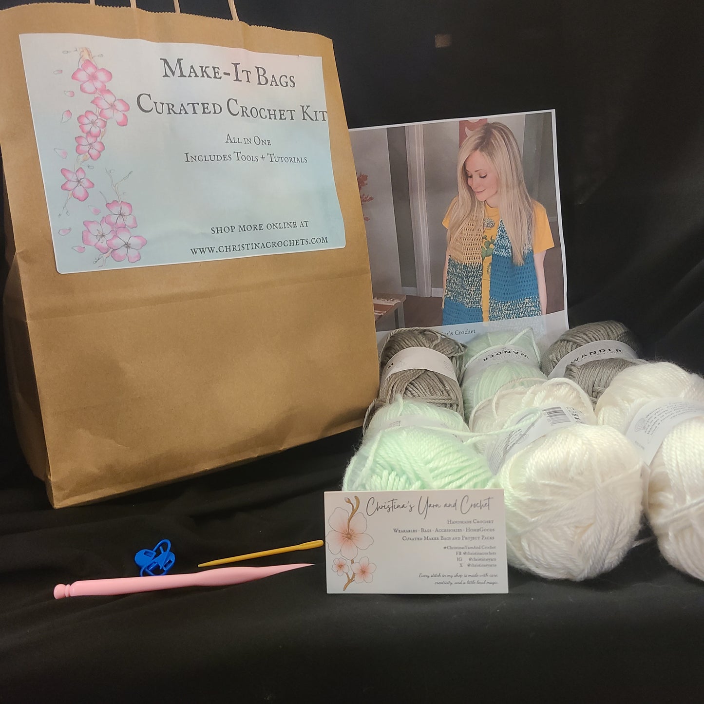 Scrappy Yarn Crochet Kit | Scrap Buster Maker Bag | Beginner-Friendly Crochet Project | Sustainable Yarn Kit