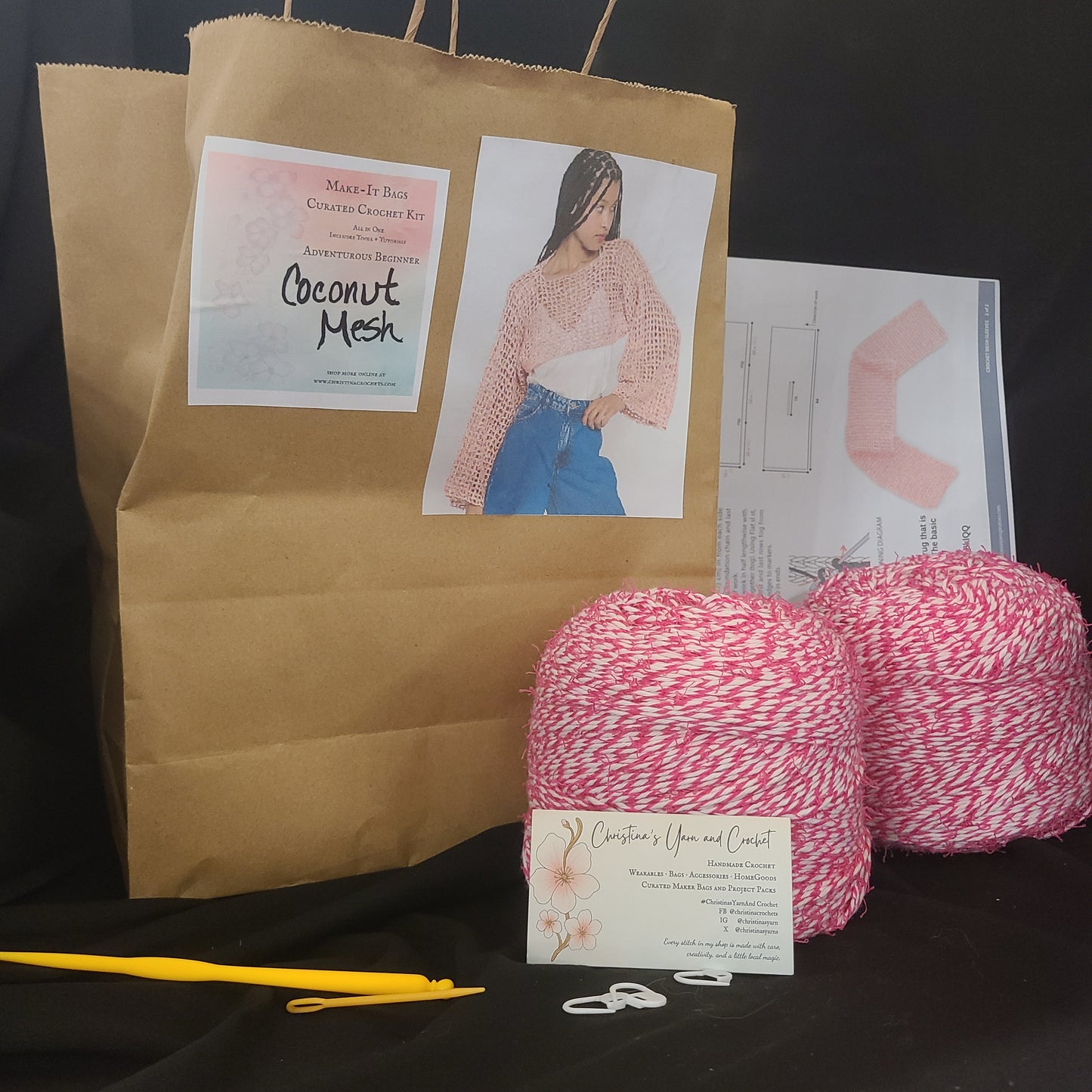 Crochet Coconut Mesh Top Kit | Lightweight Summer Top | Beginner-Friendly Wearable Kit | DIY Crochet Clothing Kit