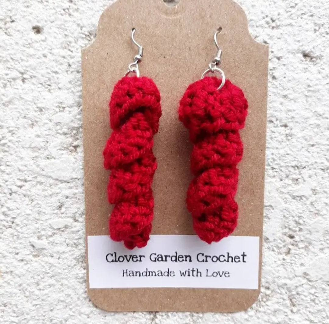 Crochet Dangle Twist Drop Earrings
