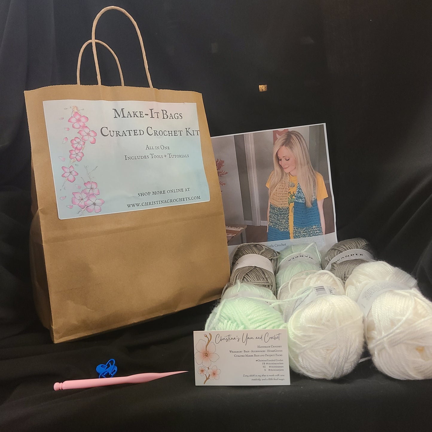 Scrappy Yarn Crochet Kit | Scrap Buster Maker Bag | Beginner-Friendly Crochet Project | Sustainable Yarn Kit