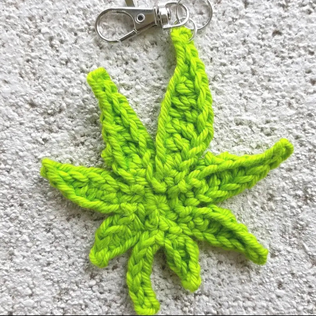 Crochet Leaf Keychains