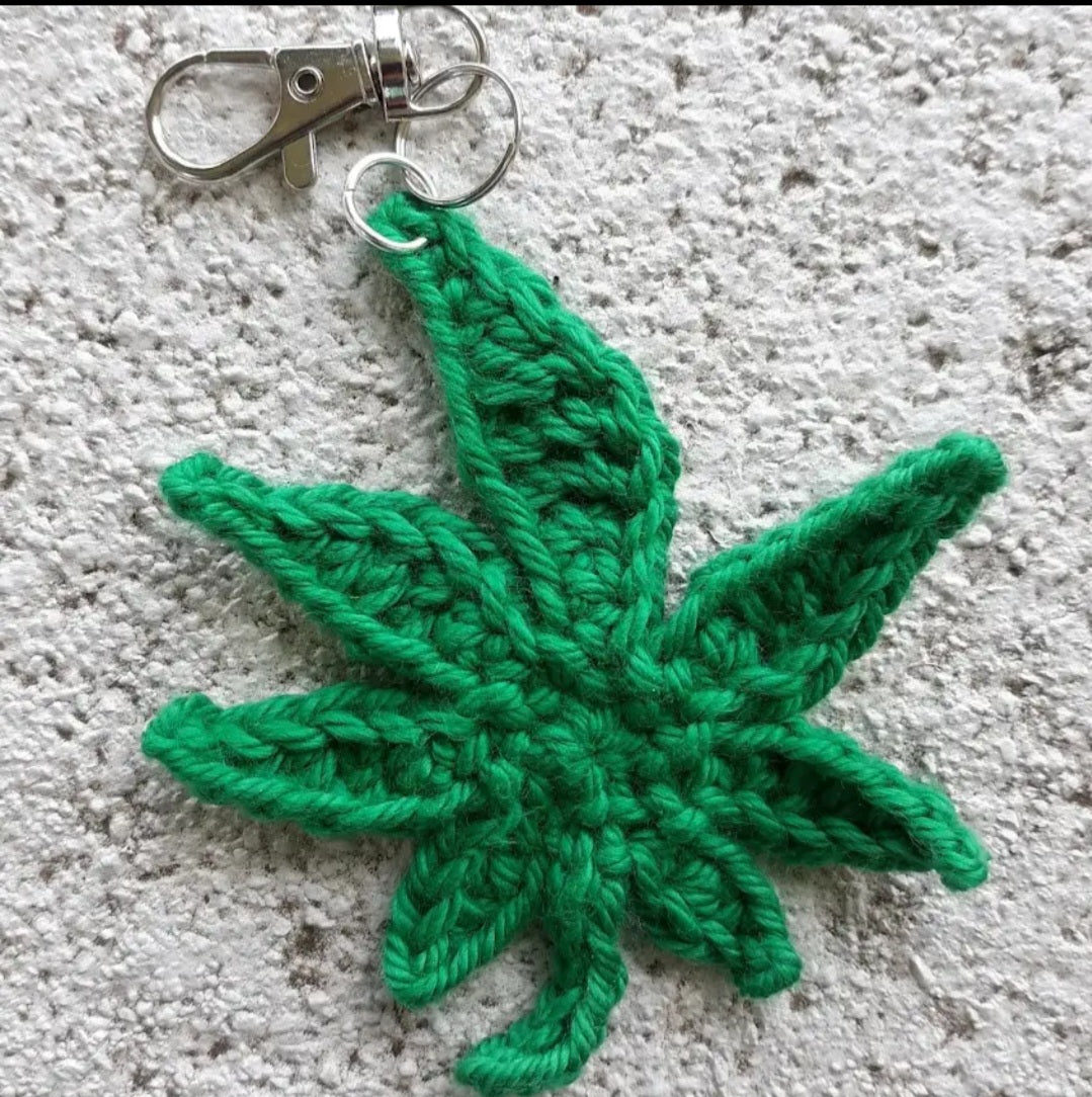 Crochet Leaf Keychains