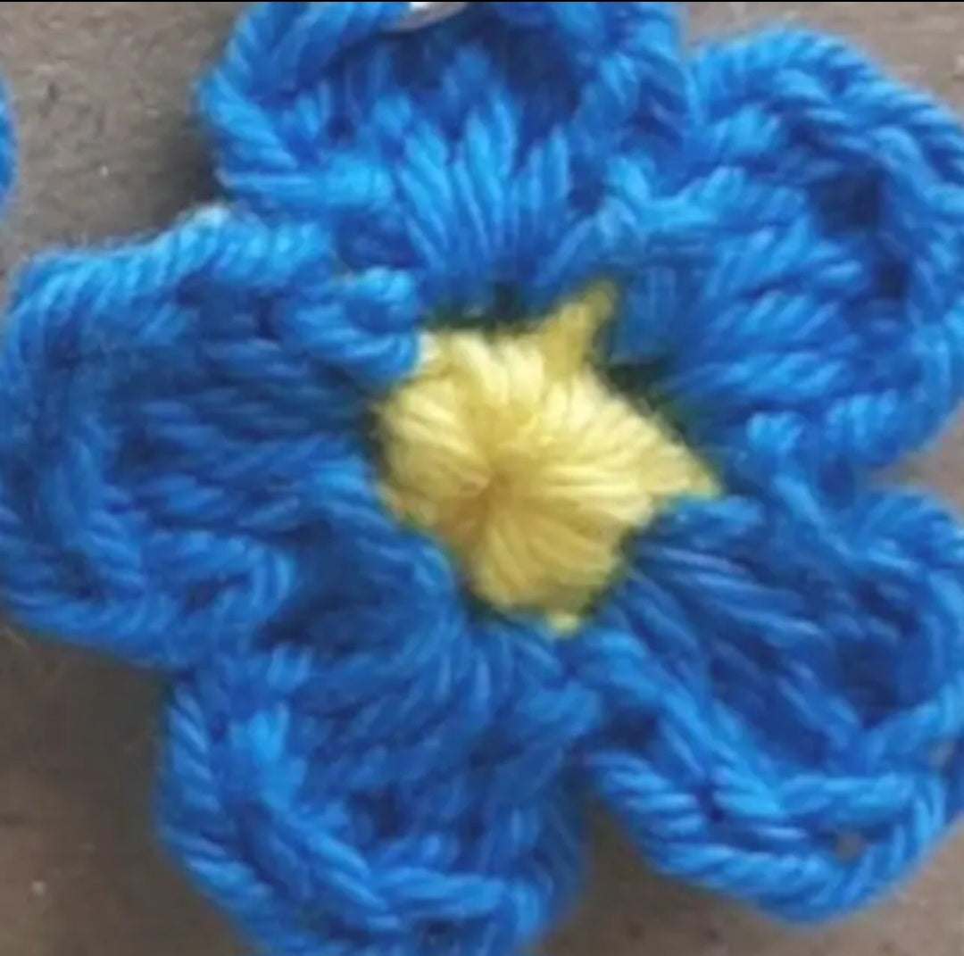 Crochet Flower Drop Earrings
