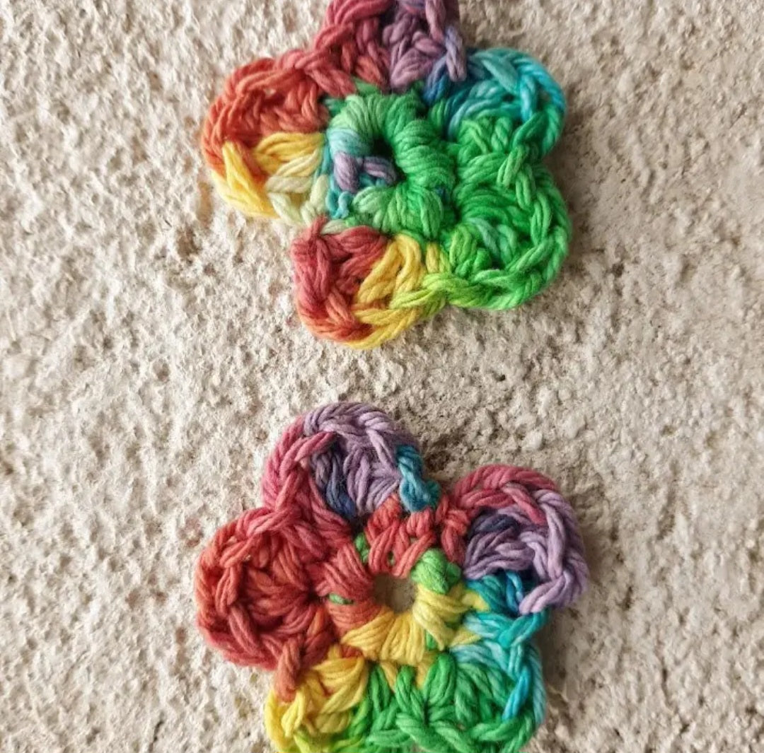 Crochet Flower Drop Earrings