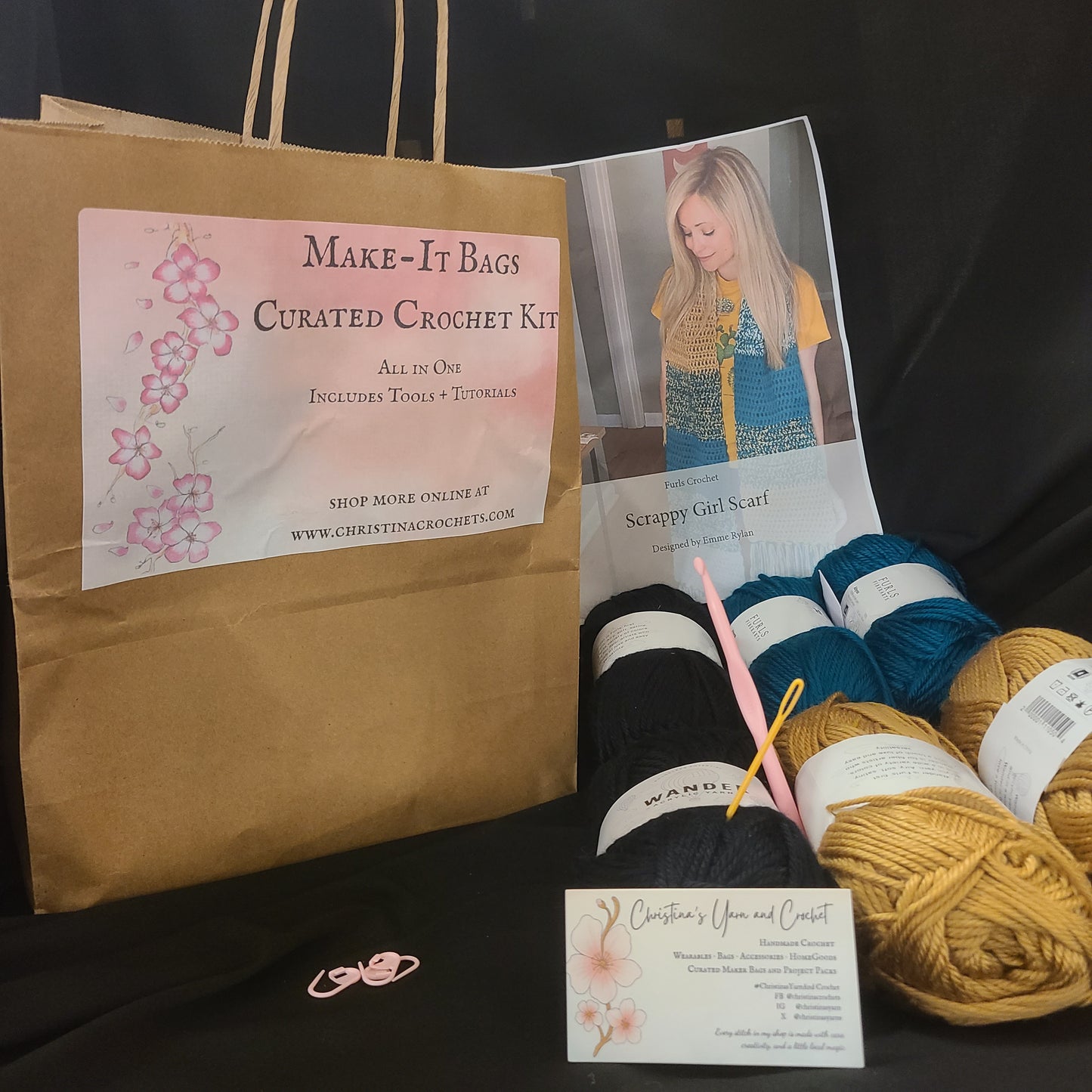 Scrappy Yarn Crochet Kit | Scrap Buster Maker Bag | Beginner-Friendly Crochet Project | Sustainable Yarn Kit