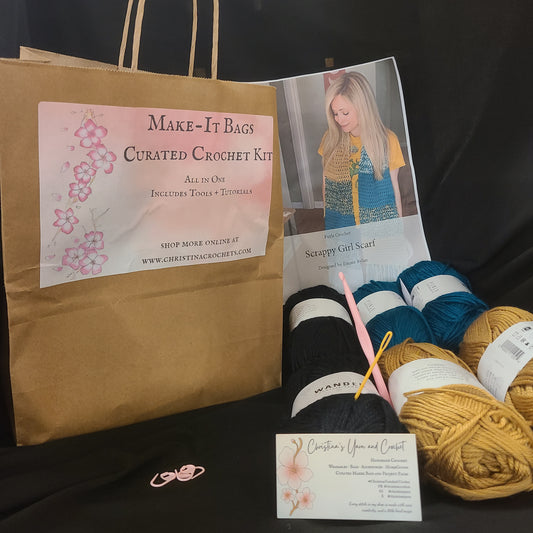 Scrappy Yarn Crochet Kit | Scrap Buster Maker Bag | Beginner-Friendly Crochet Project | Sustainable Yarn Kit