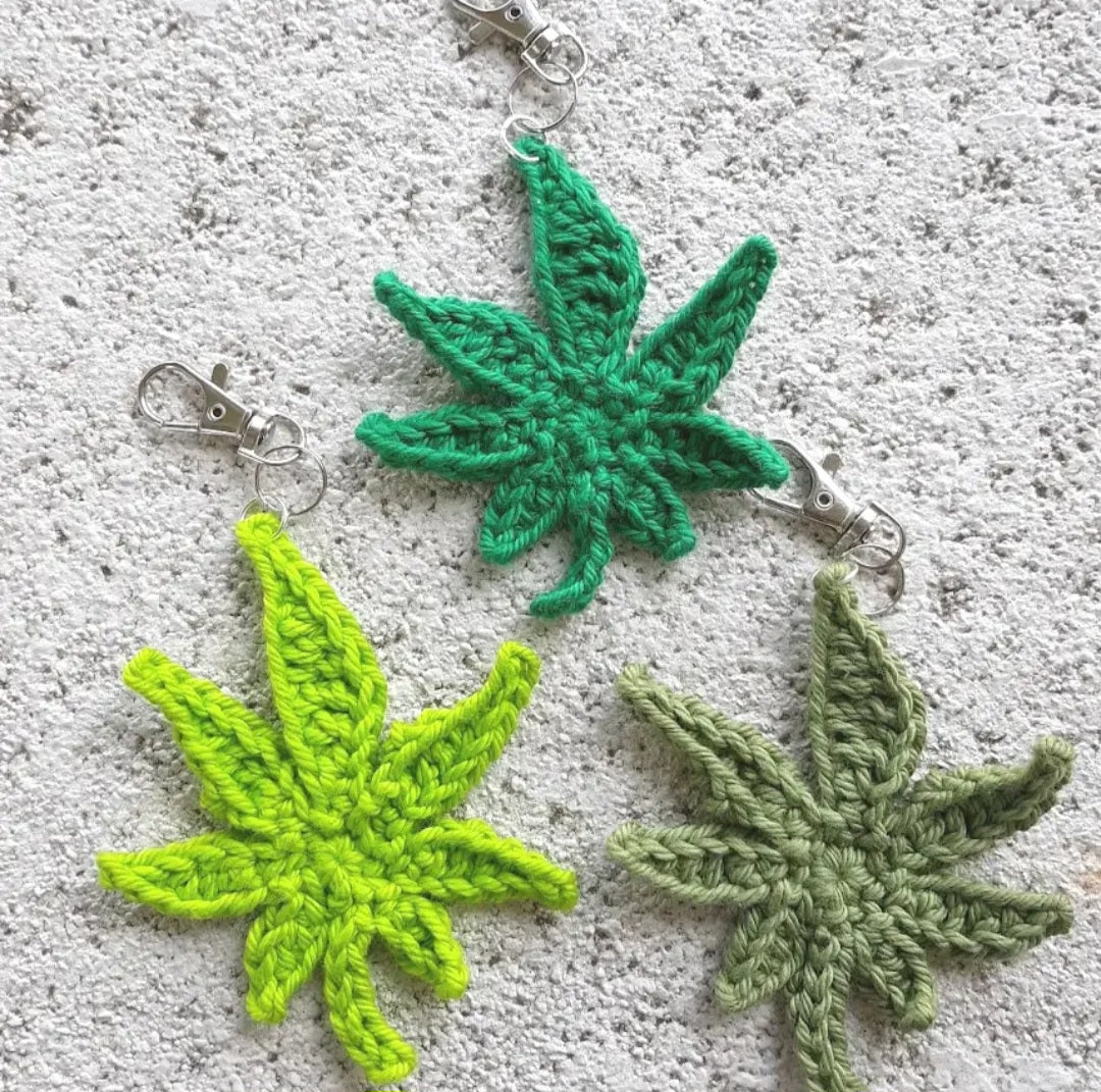 Crochet Leaf Keychains